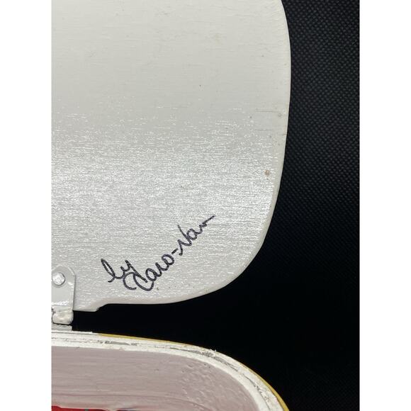 Vintage Unique Painted Purse Picnic Basket Signed Caro Nan Floral See Photos - Picture 7 of 16